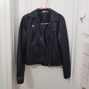 ASOS noisy may black fake Leather Biker Jacket